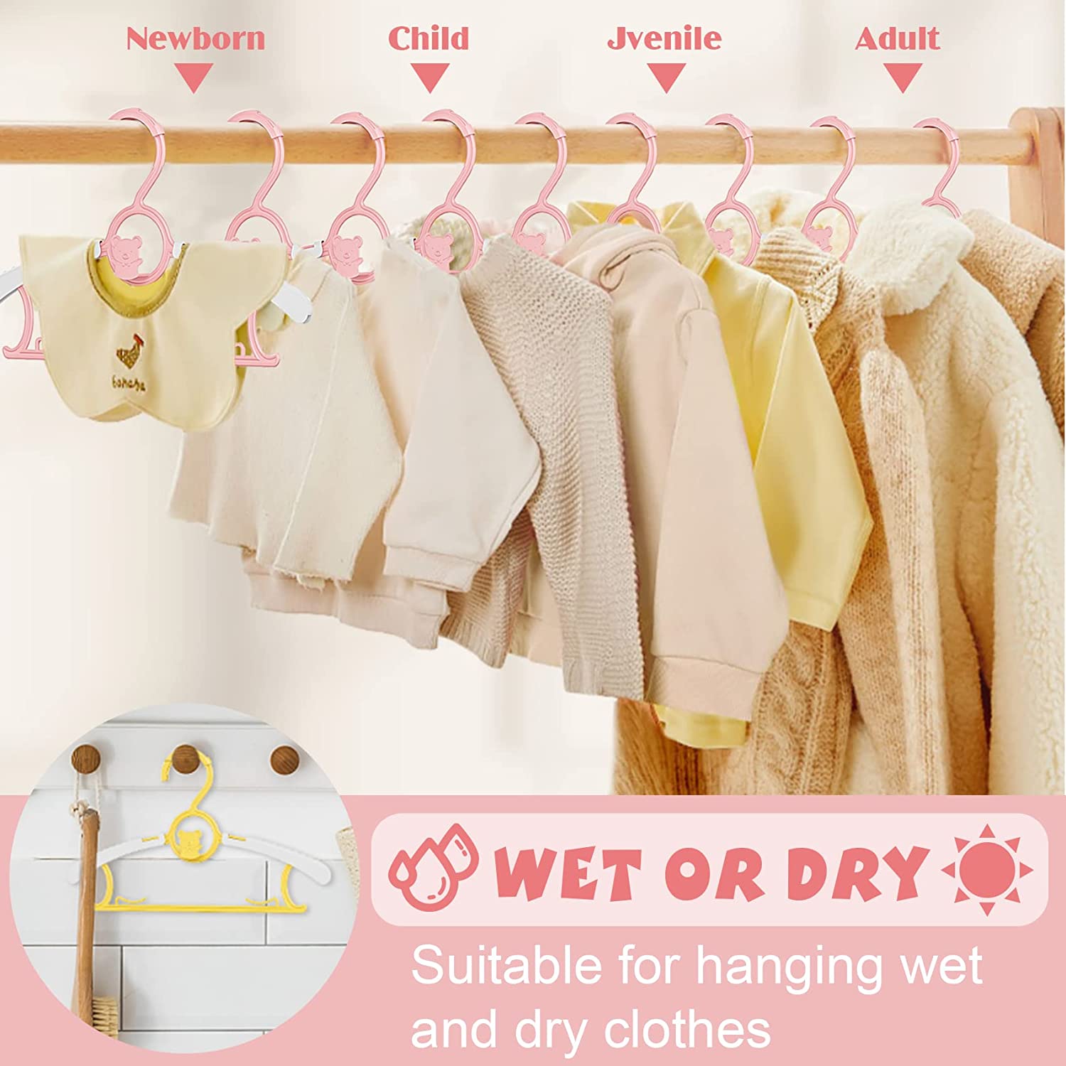 UNTIOR Appendiabiti antiscivol - Baby Clothing Hanging Rack recensione e prezzo