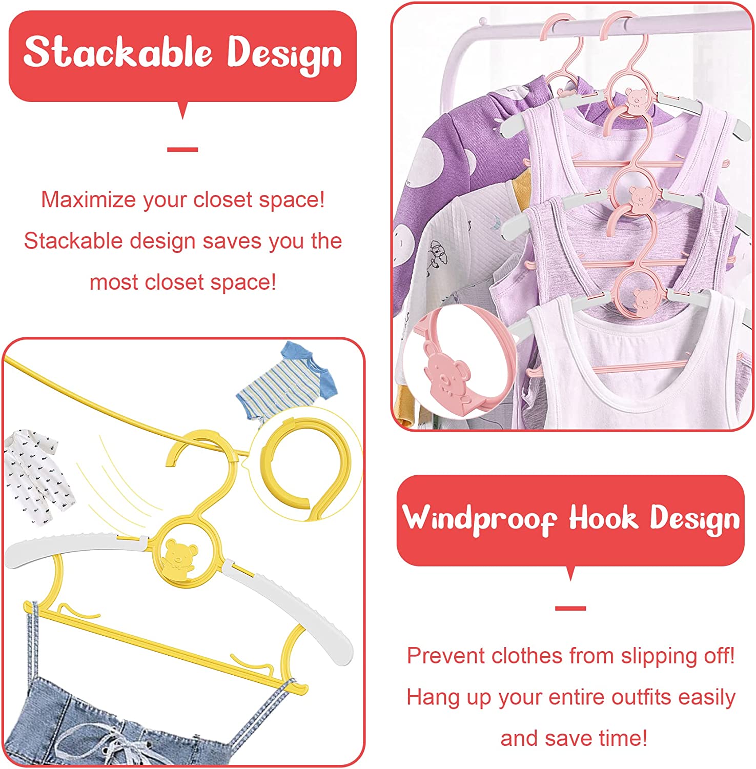 UNTIOR Appendiabiti antiscivol - Baby Clothing Hanging Rack recensione e prezzo